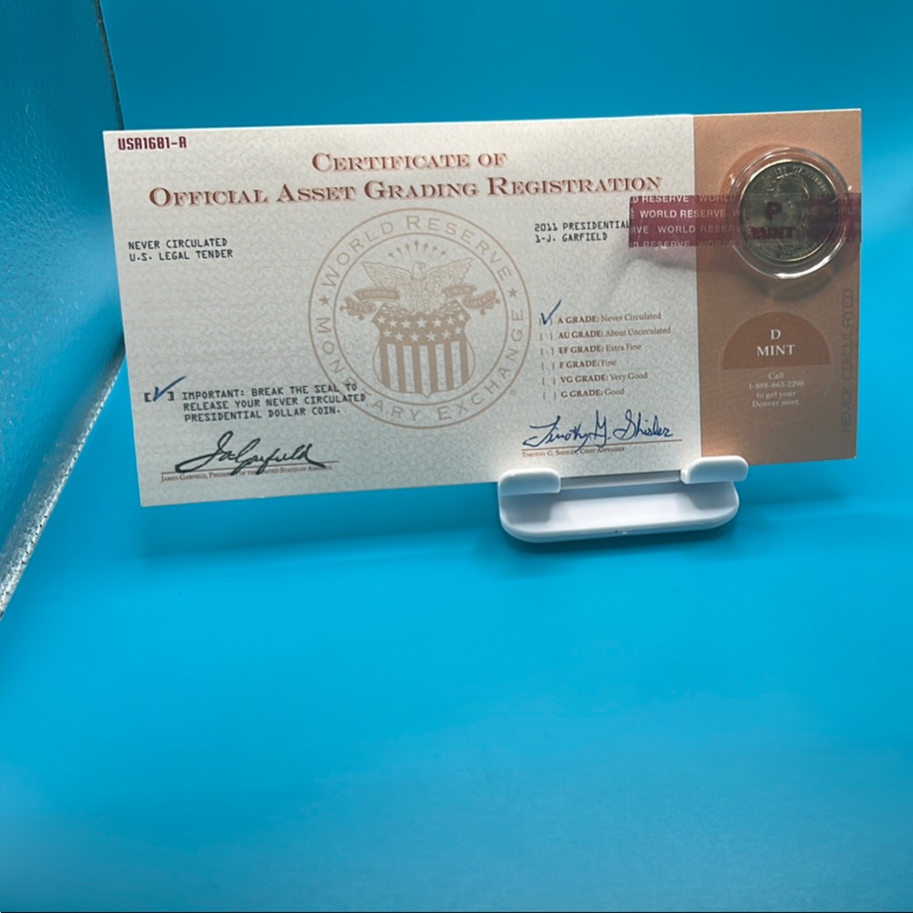 Official Asset Grading Certificate with Coin
